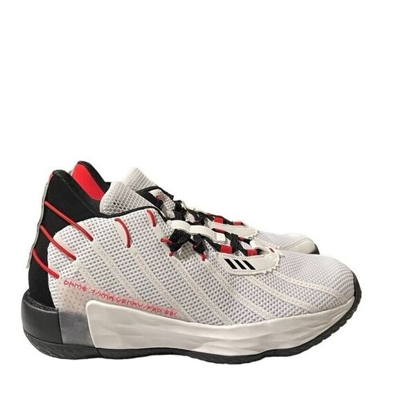 Adidas Dame 7 Mens Size 11 Basketball Shoe White Black Red Athletic Trainer - Picture 1 of 8